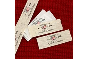 grr Custom Cotton Labels, 50 Pcs, Clothing Handmade Item Custom Fabric Labels