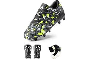 DREAM PAIRS Soccer Youth Groud Athletic Outdoor Trainning Football Shoes with Soccer Sock