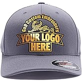 Custom Embroidered Flex Fitted hat. Flex Fitted 6277/6477 Baseball Cap. Place Your Own Logo or Design