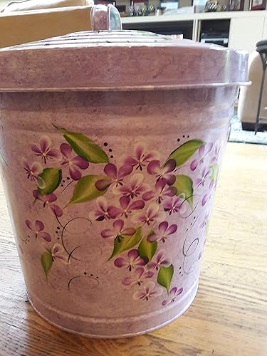 Amazon Com 10 Gallon Hand Painted Decorative Trash Can Garbage