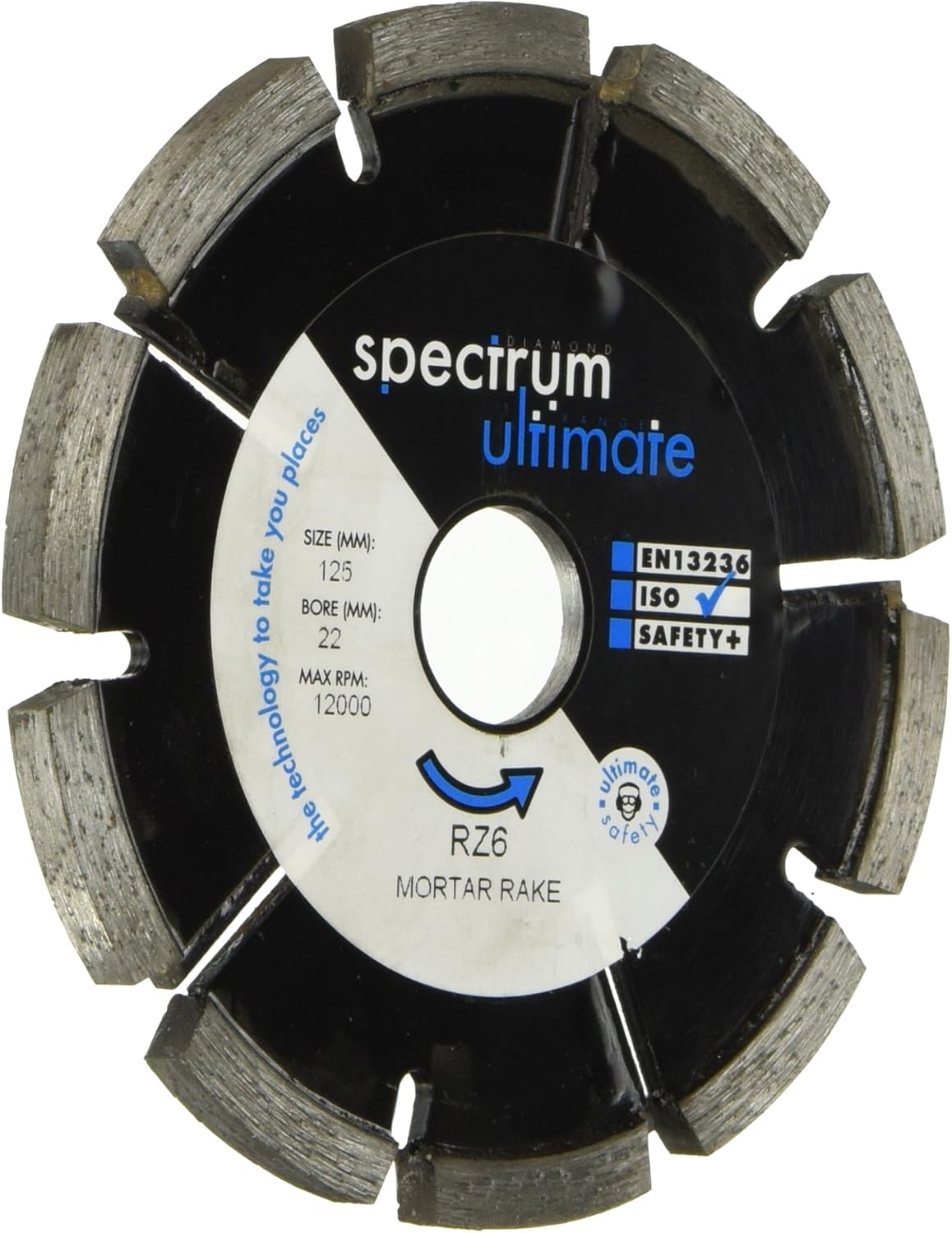 Spectrum Ultimate + Dia Blade Mortar Raking - 125/22.23mm, Multi-colour