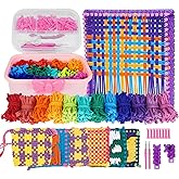 BLISSIQUEE Weaving Loom for Audit, 288 Loops 12 Colors Pot Holder Loom Kit Knitting Arts and Crafts Kit,Weaving Crafts Kits for Birthday Christmas Gifts Beginners