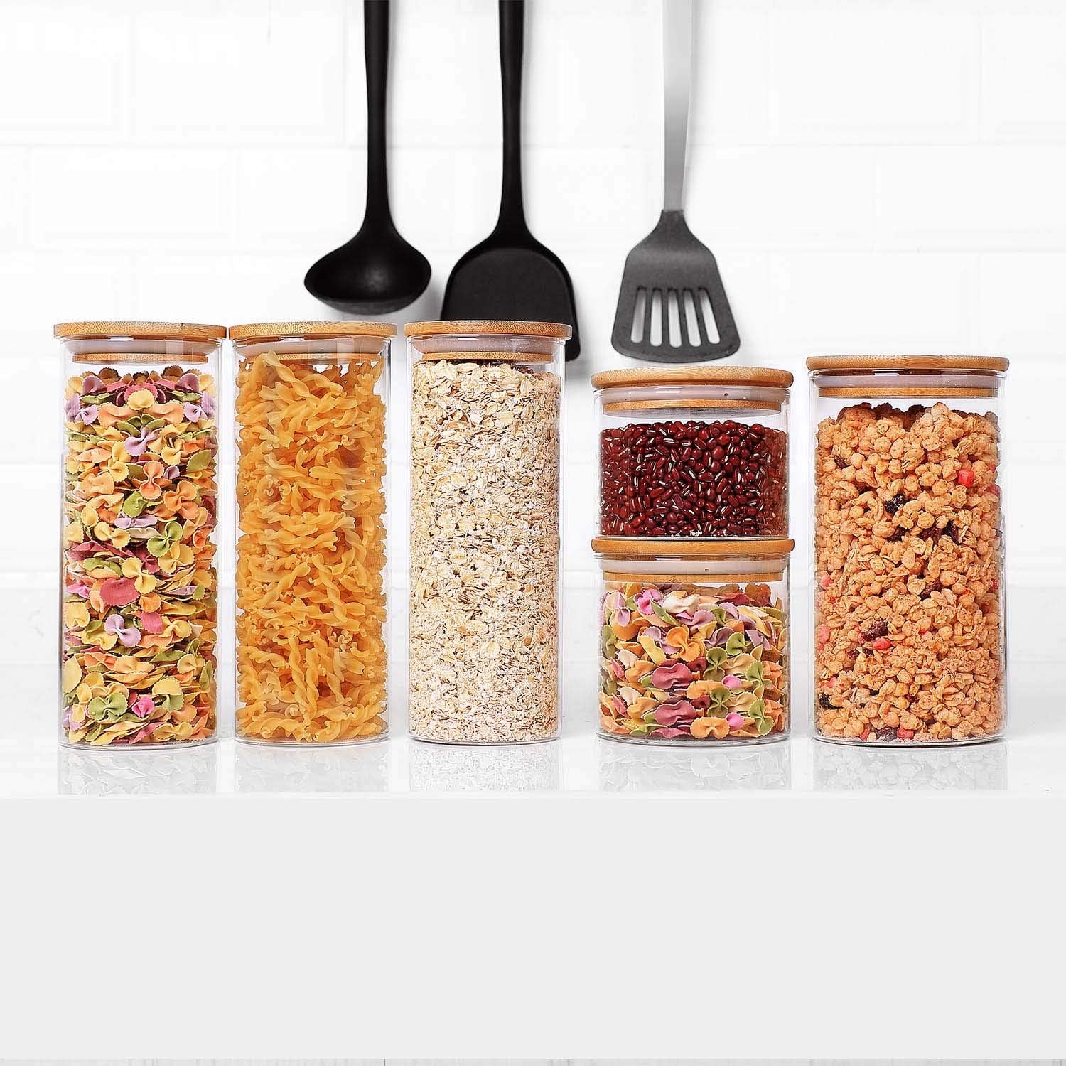 ComSaf Glass Storage Jars with Lids 850ML Set of 3 - Image 3