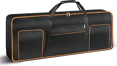 Ruibo 61 Keys Keyboard Case 600D Oxford Waterproof 10mm Padding Orange 40 x 16