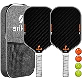 Srikel Pickleball Paddles, Raw T700 Carbon Fiber Pickleball Paddle, 16mm Power Polymer Core, Professional Rackets for Great Spin, Control & Precision Shots, USAPA Approved