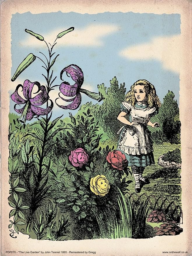 Alice Im Wunderland Tea Party Kunstdruck – Vintage-Stil, 40x30 Cm, Hochwertiges 300g Papier, Gerahmbar