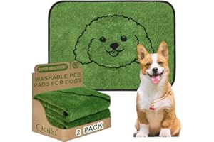 Qeils Reusable Puppy Pads, Washable Pee Pads for Dogs 2 Pack Durable Absorbent Leakproof Dog Training Pads for Home or Travel, Non-Slip Wee Wee Pads Potty Pads 18"x24"