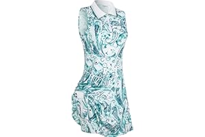 FREEYE Womens Sleeveless Golf Tennis Dresses with Inner Shorts＆Pockets for Workout Exercise