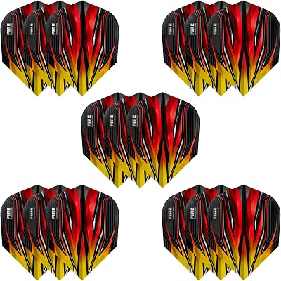 Harrows Fire Dart Flights 100 Micron 5 x Sets Yellow Darts Flights 15 Flights