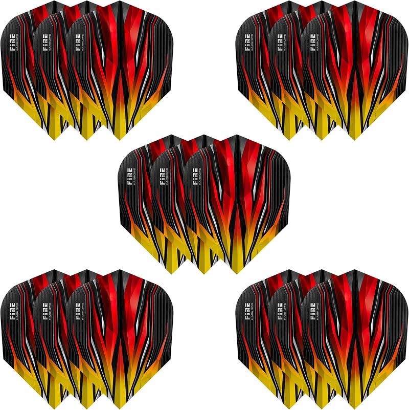 Harrows Fire Dart Flights 100 Micron 5 x Sets Yellow Darts Flights 15 Flights
