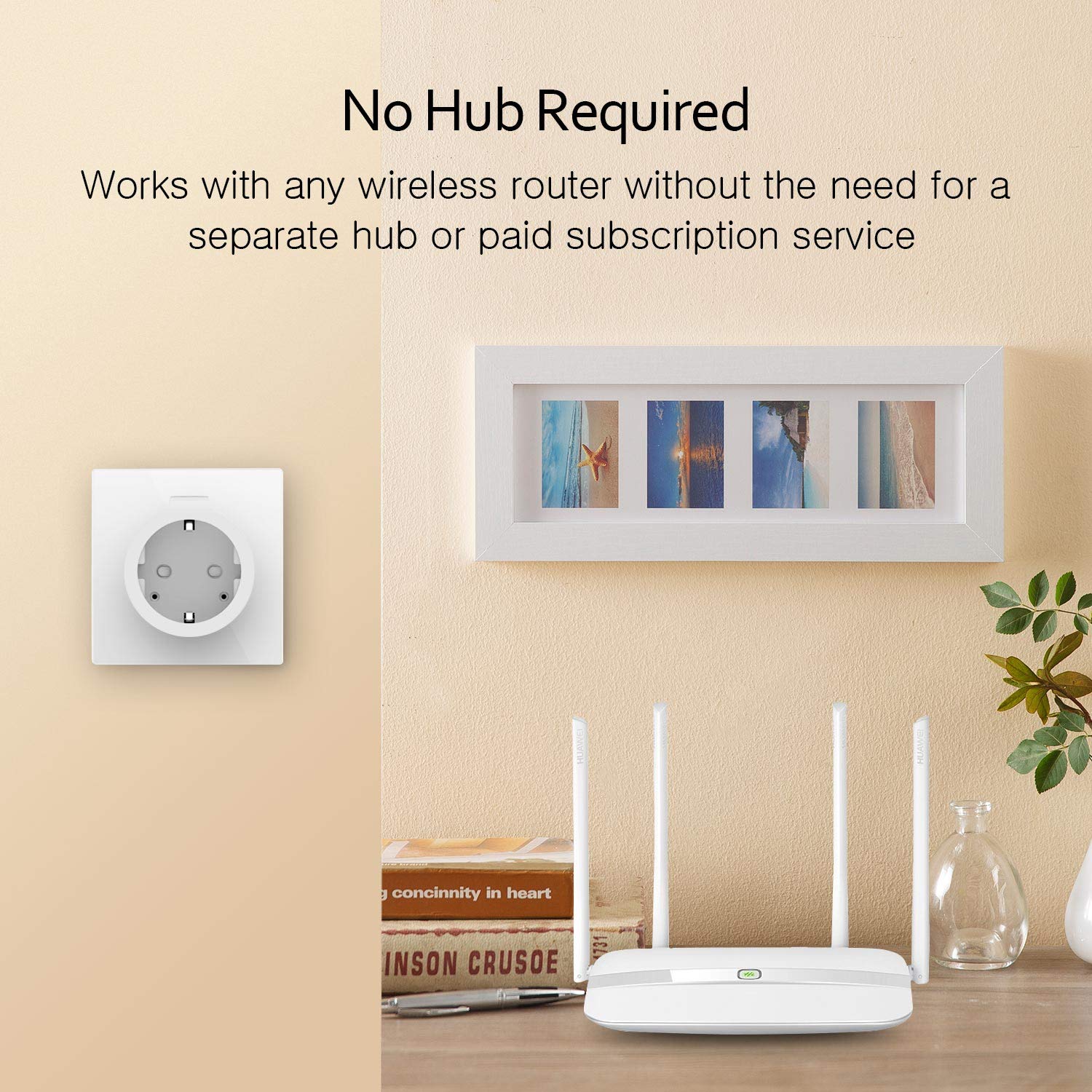 WLAN Steckdose, Smart Steckdose mit Verbrauchsanzeige Timer kompatibel mit iOS & Android, funktioniert mit Alexa/Google Home/IFTTT, Kein Hub erforderlich 10A-2300W