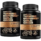 4-in-1 Turmeric and Garlic Supplements with Bioperine 2360 mg Turmeric Ginger Root Capsules with Garlic for Joint, Digestion