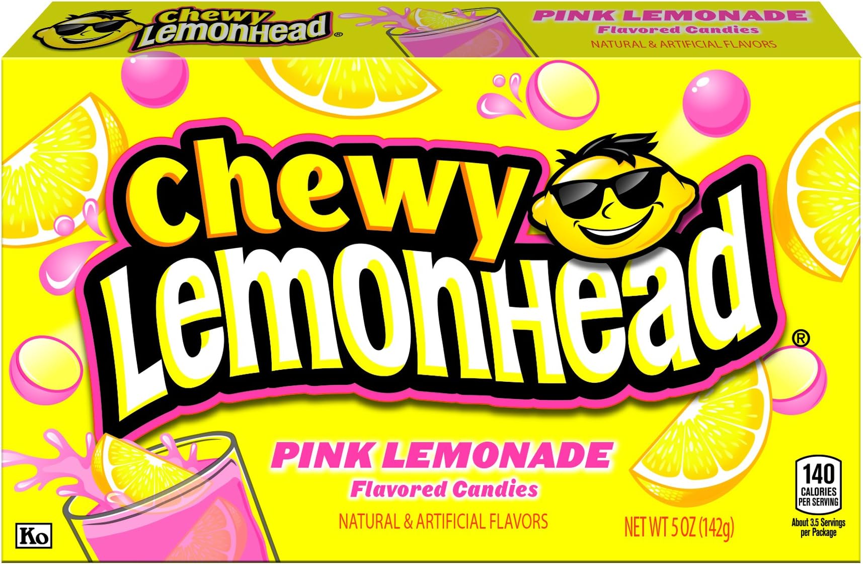 Lemonhead Chewy Candy, Pink Lemonade, 5 Ounce Theatre Box (Pack of 12)