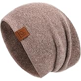 jaxmonoy Slouchy Knit Beanies Winter Hats for Women Men Soft Warm Reversible Slouch Cuffed Skull Knitted Beanie Cap