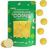 Fruidles St. Patrick's Day White Milk Chocolate Coins, Half-Dollar Gold Foil Coins, Made with Premium Belgian Chocolate, Gluten-Free, Nut-Free, Kosher Certified Dairy (100 Coins)