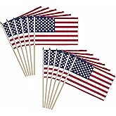 USA Stick Flags - One dozen stick flags - 12" x 18" Hand Held American Stick Flags For Parades, Events, Protests, Elections, Home Decor