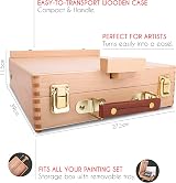 Zenacolor Acrylic Paint Set with Wood Easel Box 24 Tubes 6 Brushes view 3