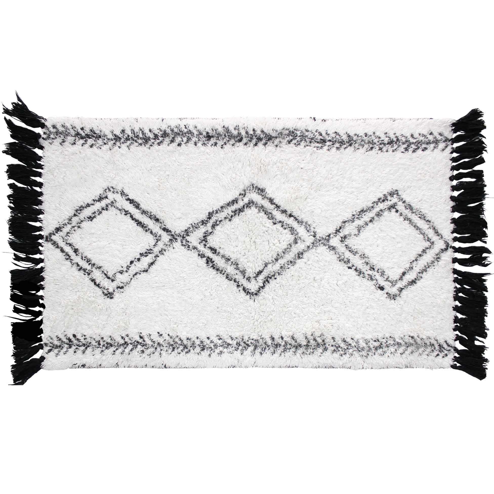 douceur d'intérieur, Bath Mat (50 x 80 cm) Freya White, Printed Cotton