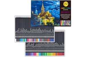 HIFORNY Premium Black Edition Colored Pencils for Adults Coloring – 72 Coloring Pencils with Smooth Pigments,Artists Soft Core,Drawing Pencils Art Supplies for Adults Beginners