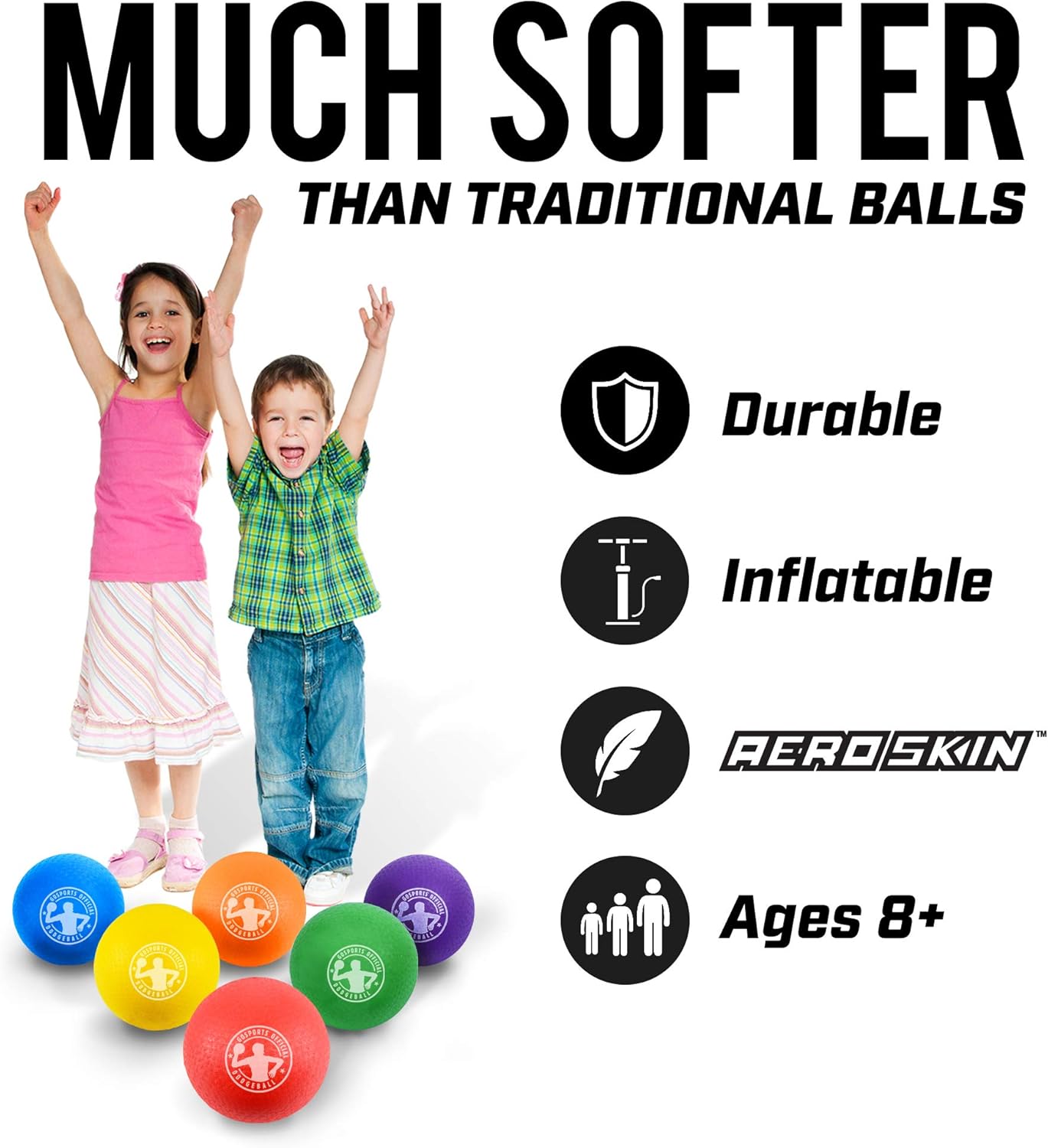 GoSports 7" Inflatable Dodgeball 6 Pack - No Sting Balls - Includes Ball Pump & Mesh Bag : Sports & Outdoors