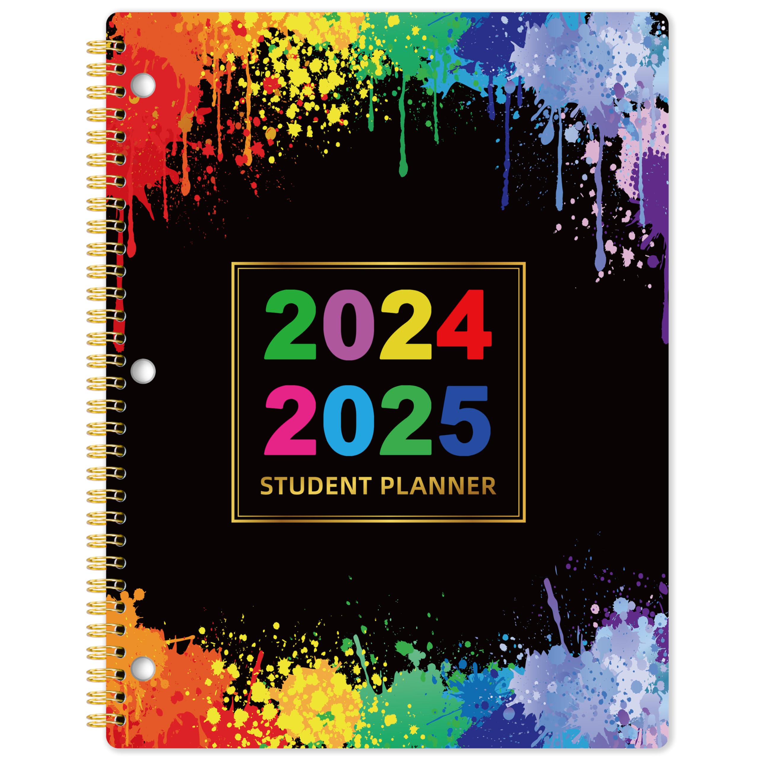 Student Planner 2024-2025 Academic Year - Black Hardcover Or Softcover Organizer