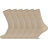 LMHCISO Mens Bamboo Rayon Dress Socks,Mid Calf,Moisture Wicking,Anti-Odor,Durable White Crew Socks for Men Size 10-13