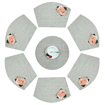 Homcomodar PVC Keil Geformt Tischsets Runde Tischsets für Küchentische