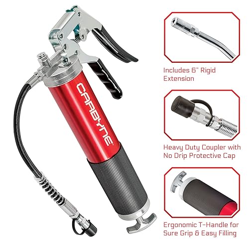 Carbyne Heavy Duty Professional Quality Pistol Grip Grease Gun, 4500