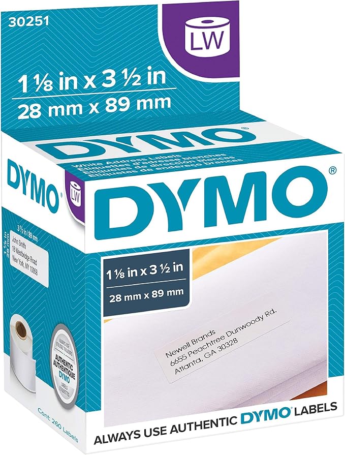 Dymo 99012 Lote de 10 etiquetas autoadhesivas para impresoras Dymo  Labelwriter \u0026 Seiko 260 unidades por rollo \u003d 2600 etiquetas tamaño de las  etiquetas: 89 x 36 mm Material de oficina Etiquetas, separadores y sellos  futakuchi-hakata.com