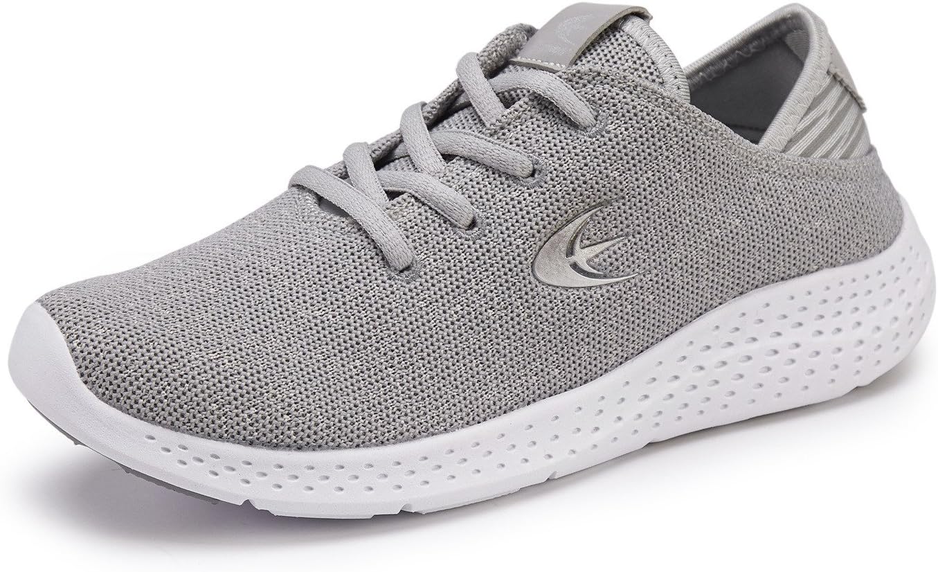 Ezywear Womens Slip on Shoes - EZ83834 Light Weight Breathable Sneakers for Walking,Road Running Shoes (6.5, EZ82905 Grey)