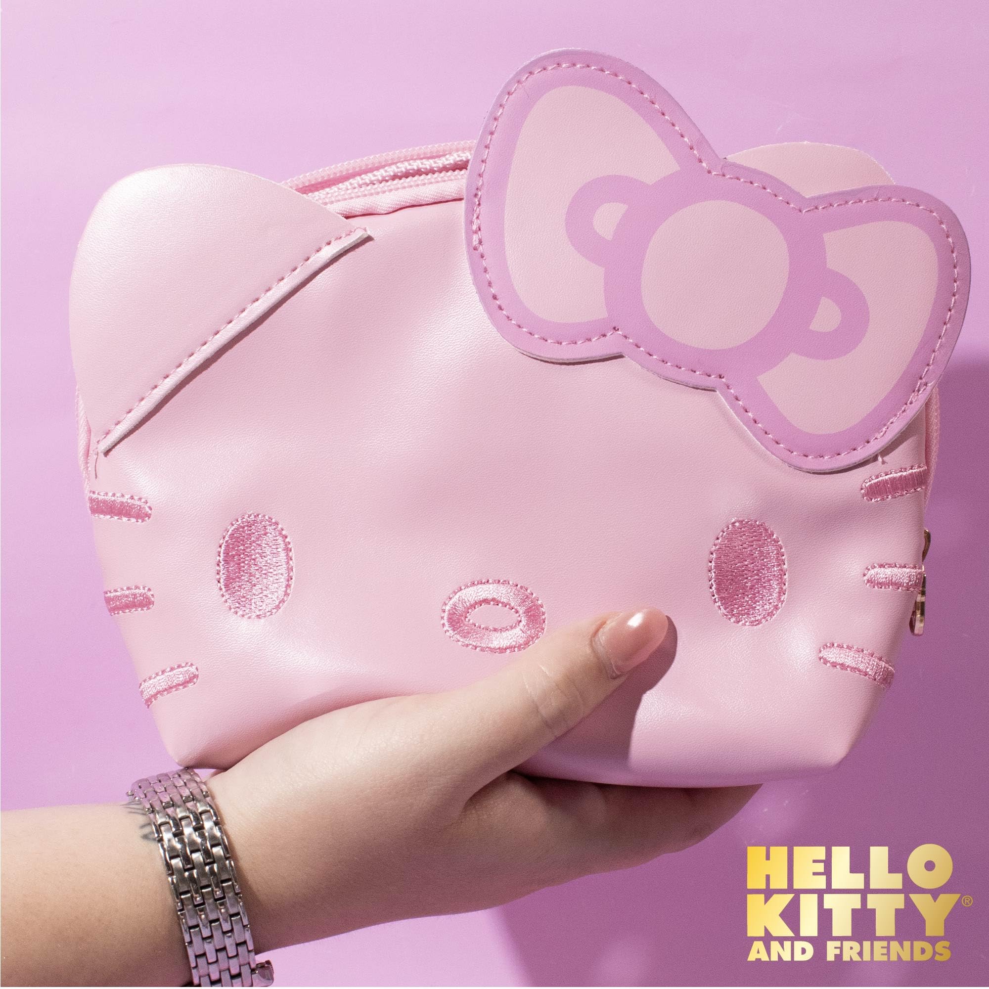 Official Sanrio Hello Kitty Pouch & Pencil Case Set, Pink, With Keychain, Cute School Supplies, Sanrio Stuff, Stationery