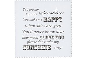 3dRose qs_79151_1 You are My Sunshine- Word Art- Vintage Song-Quilt Square, 10 by 10-Inch