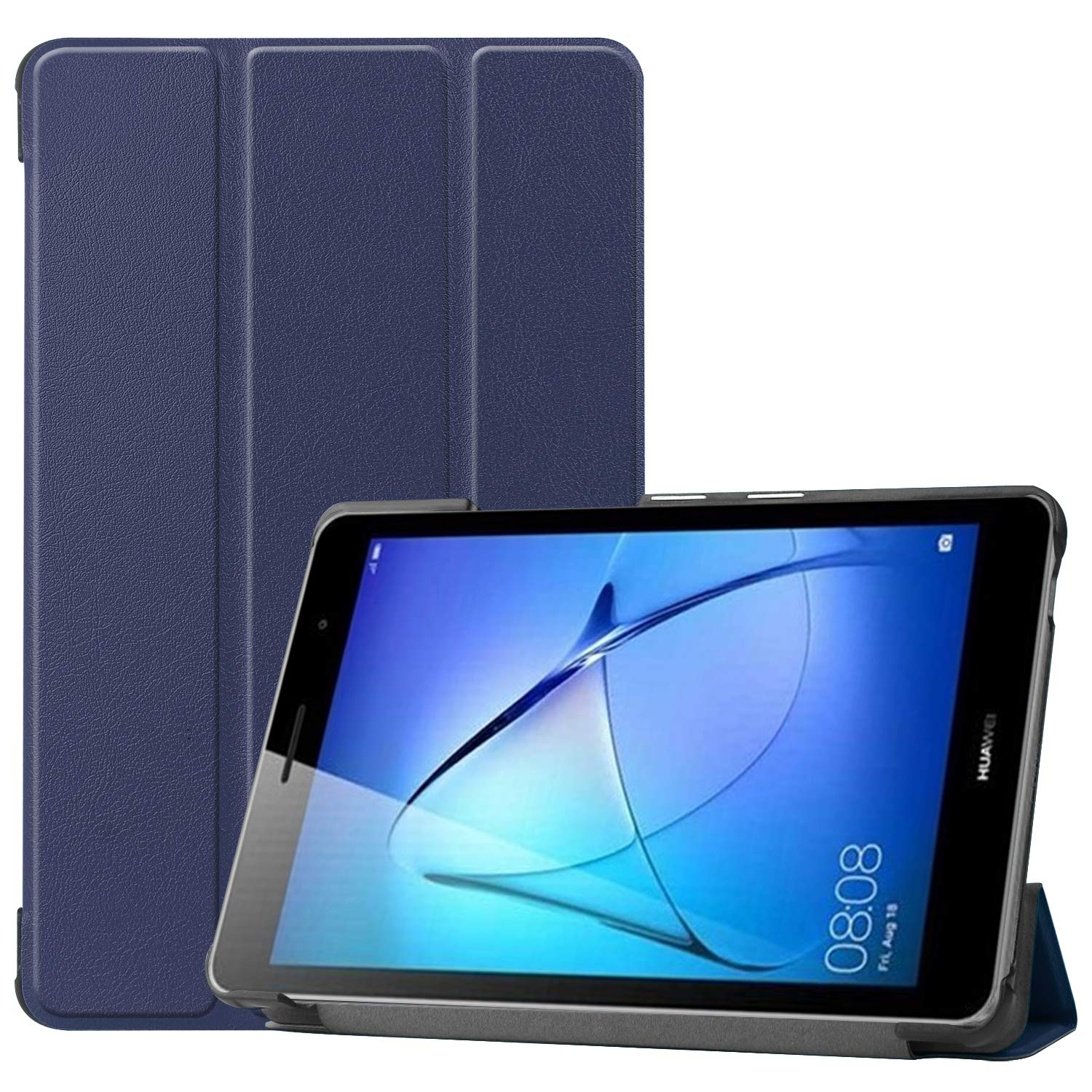 YGoal Case For Huawei MatePad T8 8.0, Premium PU leather Stand with Multi-angle Slim Folio Case Cover for Huawei MatePad T8 8 inch Tablet, Blue