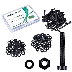 Pzsmocn 90 Pieces/30 Sets M6*50 mm Plastic Black