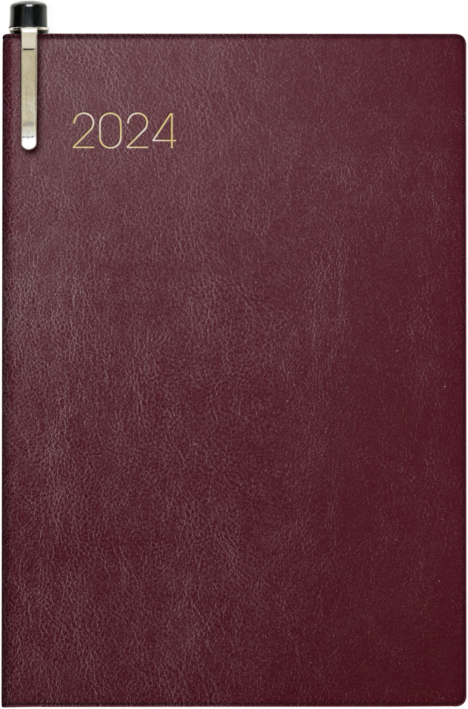 BRUNNEN Weekly calendar model 723 2024, 2 pages = 1 week, sheet size 7.6 x 11.2 cm, burgundy