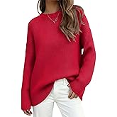 PRETTYGARDEN Womens Spring Sweaters 2026 Casual Chunky Crewneck Long Sleeve Ribbed Knit Oversized Pullover Sweater Tops