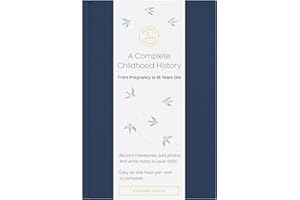 Promptly Journals, A Complete Childhood History: From Pregnancy to 18 Years Old (Navy Blue, Linen) | Baby Book and Pregnancy Journal | Baby Memory Book