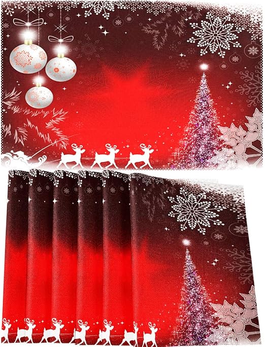 Amazon Com Santa Claus Deer Christmas Placemats Table Mats