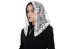 Mantveil Small Triangle Chapel Veil: Vintage Inspired Lace Mantilla Veils for Church Latin Mass Catholic Head Scarf for Women