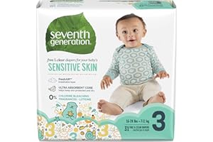 Seventh Generation Free & Clear Diapers with Animal Print for sensitive skin Size 3 31 pcs
