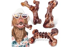KSEROO P Dog Toys for Aggressive Chewers - 3 Pack Bacon Flavored Indestructible Dog Toy, Tough Durable Chew Bone for Medium Large Breed 25-80lbs to Keep Them Busy Birthday Gift