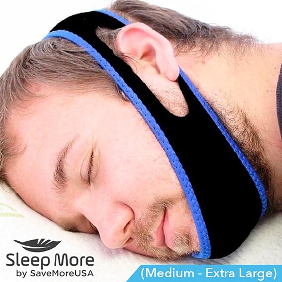 Sleep Apnea Snoring, Stop Snoring Mouthpiece Chin Strap. Adjustable, AntiSnore Solution Jaw