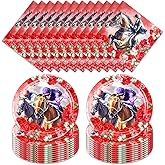 48 PCS The Kentucky Derby Plates Napkins Set - The Kentucky Derby Plates and Napkins for 24 Guests - Disposable Party Decorations for The Kentucky Derby