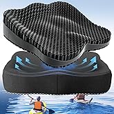 Extra Thicker Kayak Seat Cushion, Waterproof Kayak Gel Seat Cushion for Long Sitting Coccyx Sciatica Pain Relief Boat Cushion Kayak Accessories Pad for Fishing Canoe Rowing Stadium