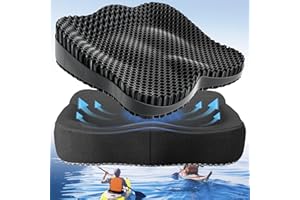 TSMERTOR Extra Thicker Kayak Seat Cushion, Waterproof Kayak Gel Seat Cushion for Long Sitting Coccyx Sciatica Pain Relief Boat Cushion Kayak Accessories Pad for Fishing Canoe Rowing Stadium