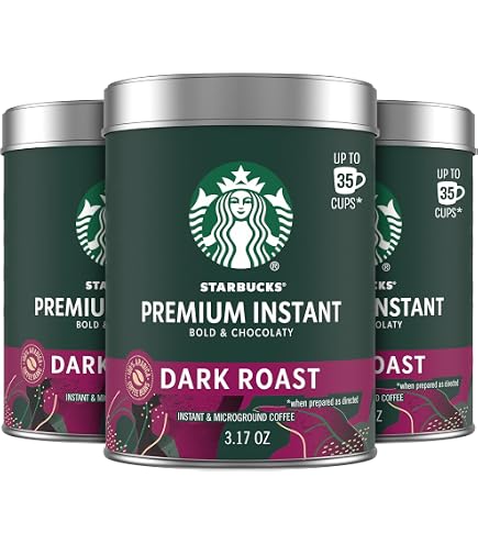 Amazon.com : Starbucks Premium Instant Coffee Medium Roast, 3 Tins