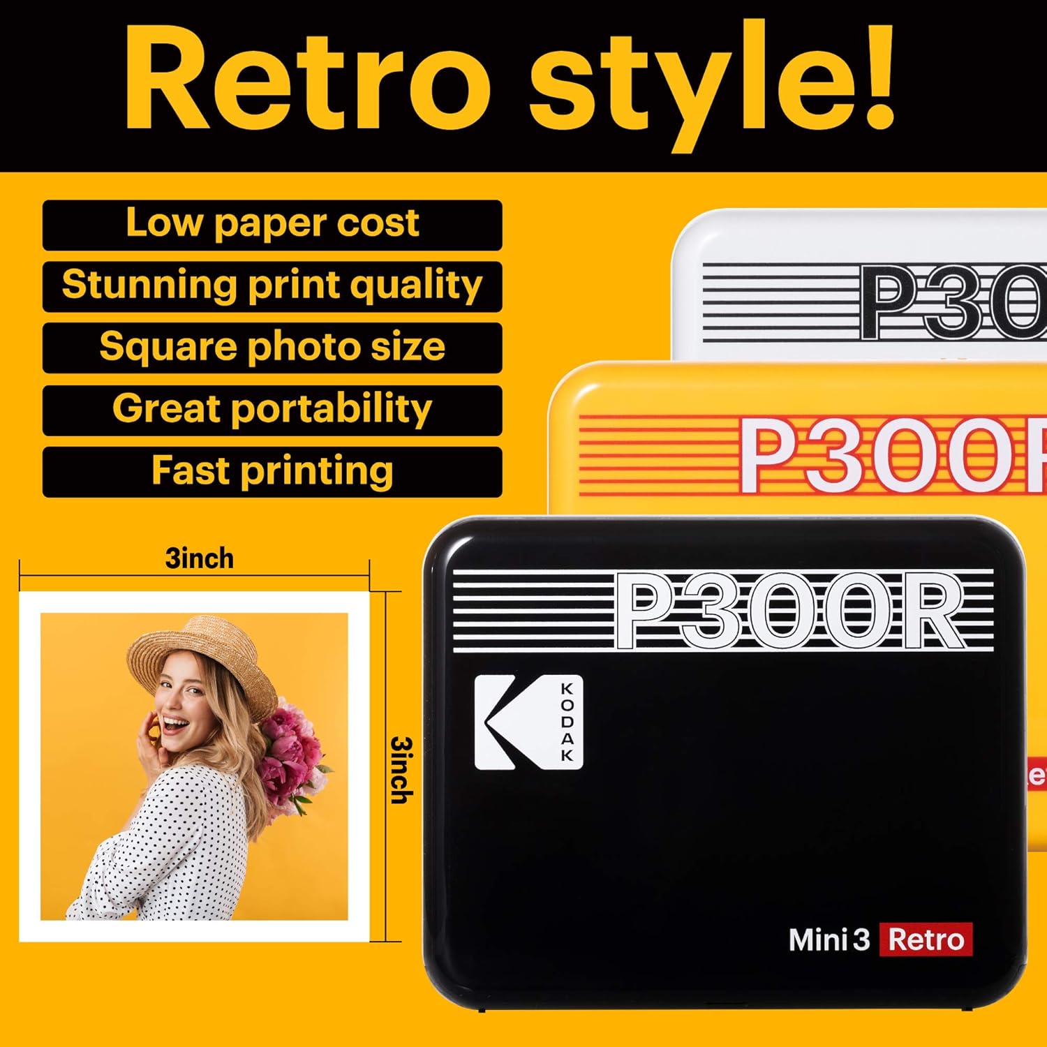kodak mini 3 retro portable photo printer