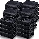 Toulite 24 Pcs Bulk Flannel Fleece Blankets for Homeless Donations Cozy Fleece Throw Blankets Winter Throw Blanket Bulk for Donations Bed Couch Sofa Home Camping Wedding Gifts(Black,40 x 60 Inch)