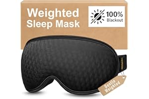 FACEMOON Blackout Weighted Eye Mask for Sleep: Gentle Deep-Pressure 3D Contoured Mask for Men & Women – Eyelash-Free, Breathable, Designed to Promote Relaxation & Rest in Light-Sensitive Settings – Black