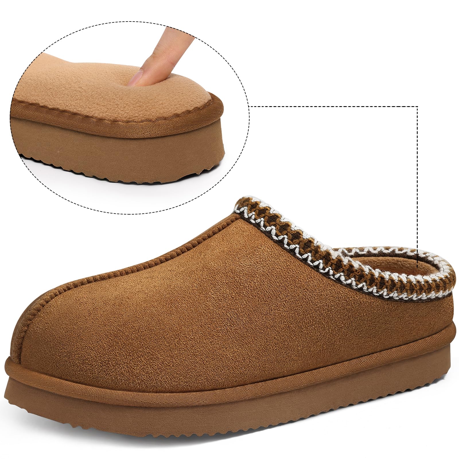 Litfun Memory Foam Slippers for Women Men Cozy Warm House Shoes Indoor and Outdoor